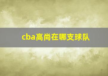 cba高尚在哪支球队