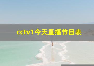 cctv1今天直播节目表