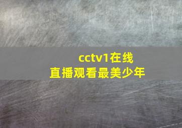 cctv1在线直播观看最美少年