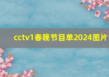 cctv1春晚节目单2024图片