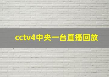 cctv4中央一台直播回放