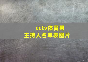 cctv体育男主持人名单表图片