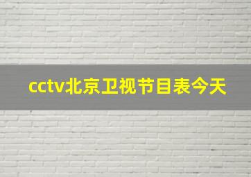 cctv北京卫视节目表今天