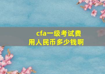 cfa一级考试费用人民币多少钱啊