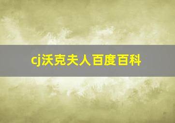 cj沃克夫人百度百科