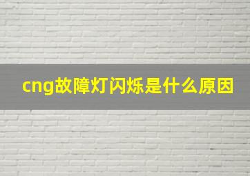 cng故障灯闪烁是什么原因