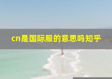 cn是国际服的意思吗知乎