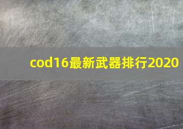 cod16最新武器排行2020