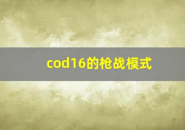 cod16的枪战模式