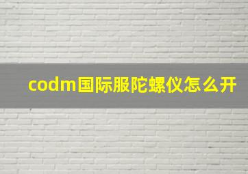 codm国际服陀螺仪怎么开