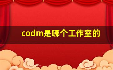 codm是哪个工作室的