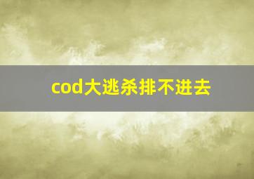 cod大逃杀排不进去