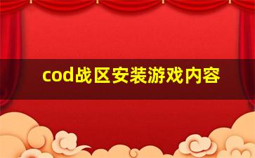 cod战区安装游戏内容