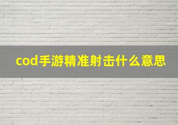 cod手游精准射击什么意思