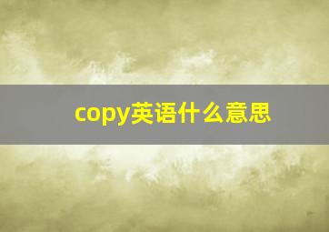 copy英语什么意思