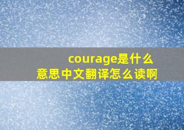 courage是什么意思中文翻译怎么读啊