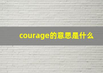 courage的意思是什么