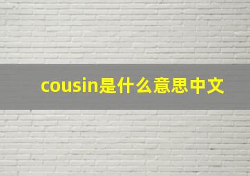 cousin是什么意思中文