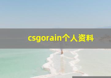 csgorain个人资料