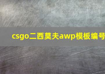 csgo二西莫夫awp模板编号