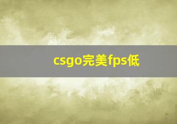 csgo完美fps低