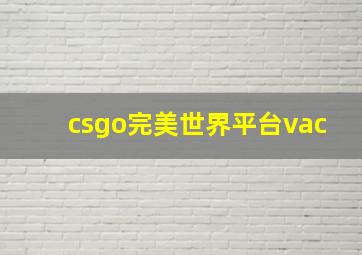 csgo完美世界平台vac