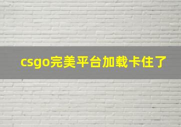 csgo完美平台加载卡住了