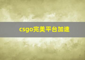 csgo完美平台加速