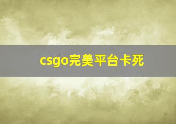 csgo完美平台卡死