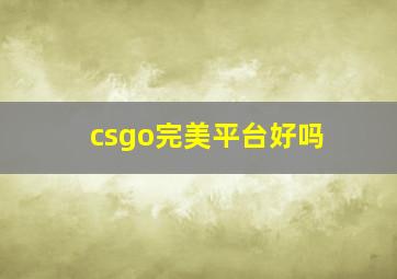 csgo完美平台好吗