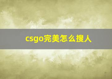 csgo完美怎么搜人