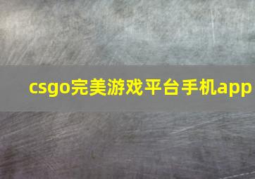 csgo完美游戏平台手机app