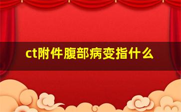 ct附件腹部病变指什么