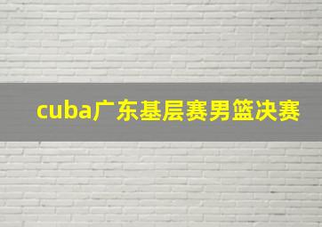 cuba广东基层赛男篮决赛