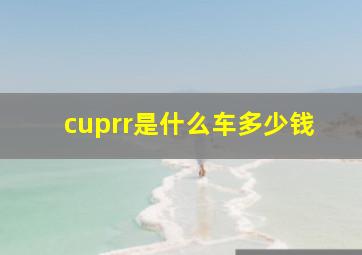 cuprr是什么车多少钱