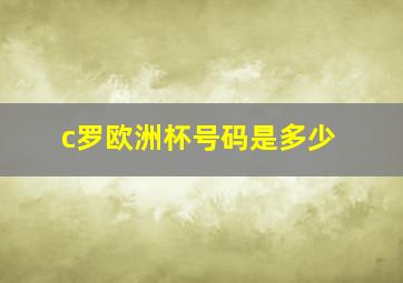 c罗欧洲杯号码是多少