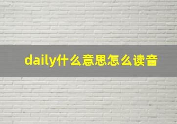 daily什么意思怎么读音