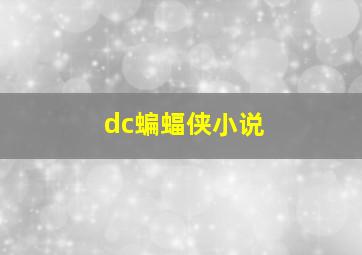 dc蝙蝠侠小说