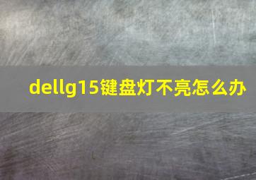 dellg15键盘灯不亮怎么办