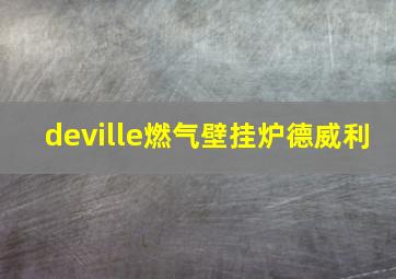 deville燃气壁挂炉德威利