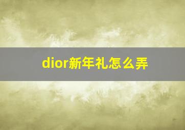 dior新年礼怎么弄