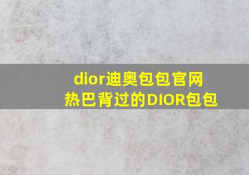 dior迪奥包包官网热巴背过的DIOR包包