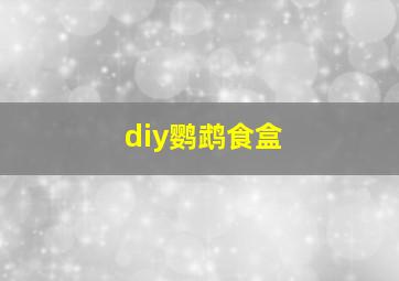 diy鹦鹉食盒