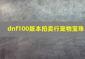 dnf100版本拍卖行宠物宝珠