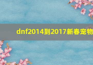 dnf2014到2017新春宠物