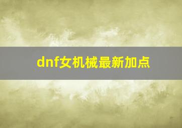 dnf女机械最新加点