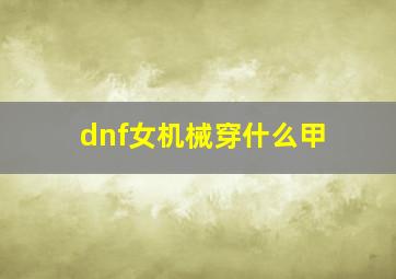 dnf女机械穿什么甲