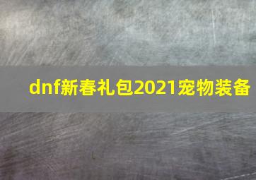 dnf新春礼包2021宠物装备