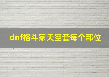 dnf格斗家天空套每个部位