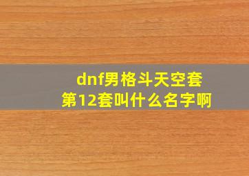 dnf男格斗天空套第12套叫什么名字啊